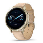 Relógio Garmin Venu 4, Couro, 41mm - Ouro e Areia