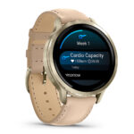 Relógio Garmin Venu 4, Couro, 41mm - Ouro e Areia - Imagem 3