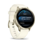 Relógio Garmin Venu 4, Silicone, 41mm - Ouro e Marfim - Imagem 3